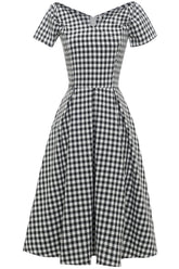 Schwarz-Weiß Vintage Kleid aus den 1950er Jahren